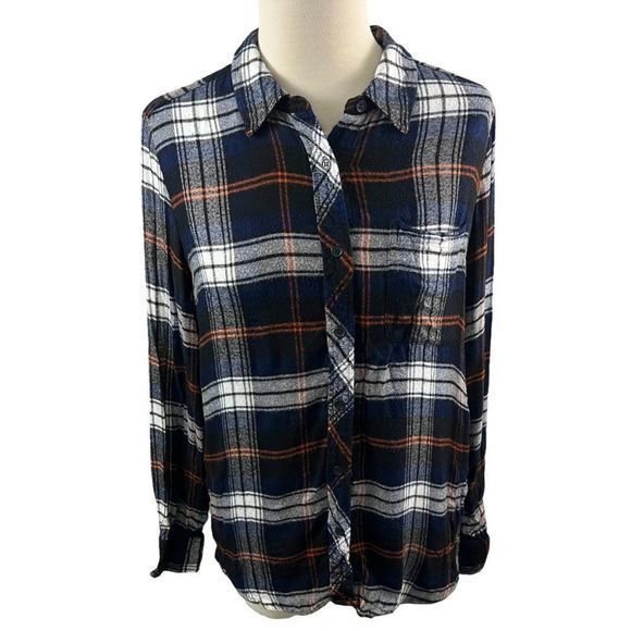 MELLODAY Blue White Plaid Button Down Shirt (S) - Picture 8 of 8